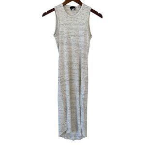 Aritzia Wilfred Free Fitted Ribbed Midi Dress Heather Cream casual sports dress